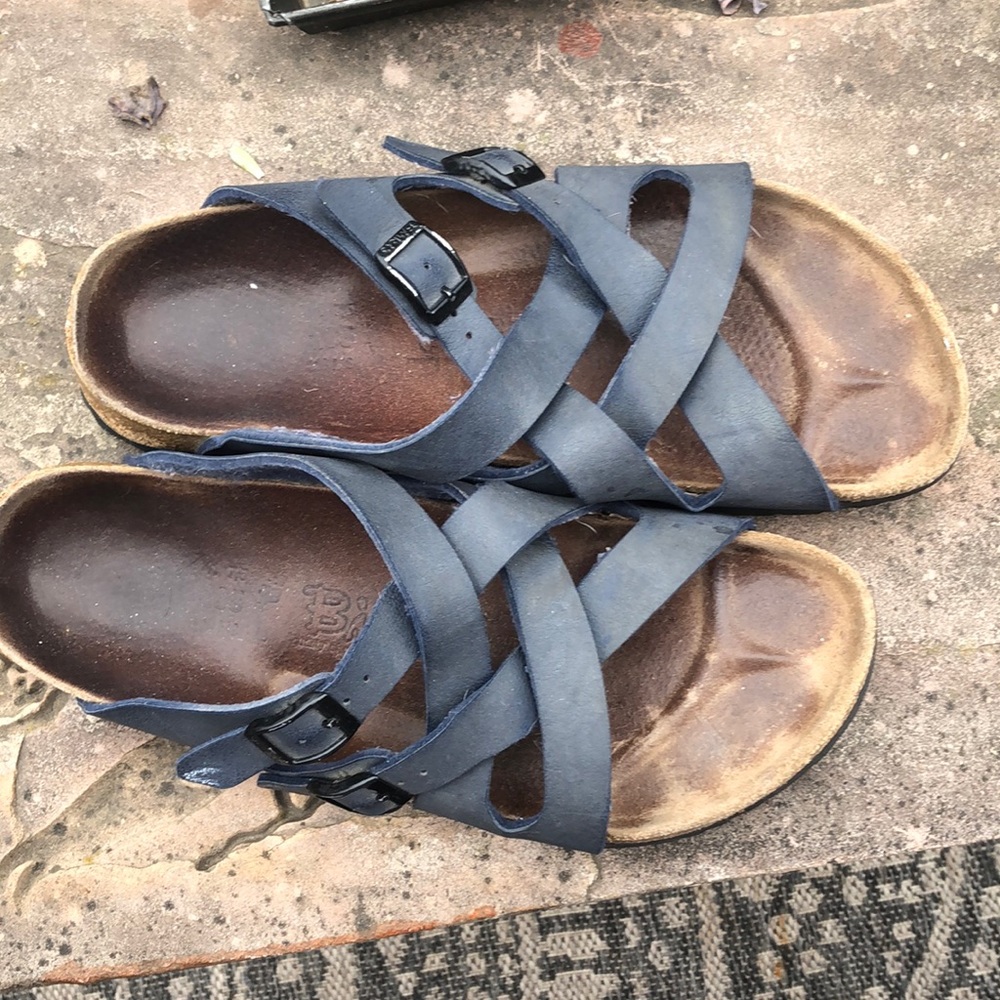 Navy Birkenstocks